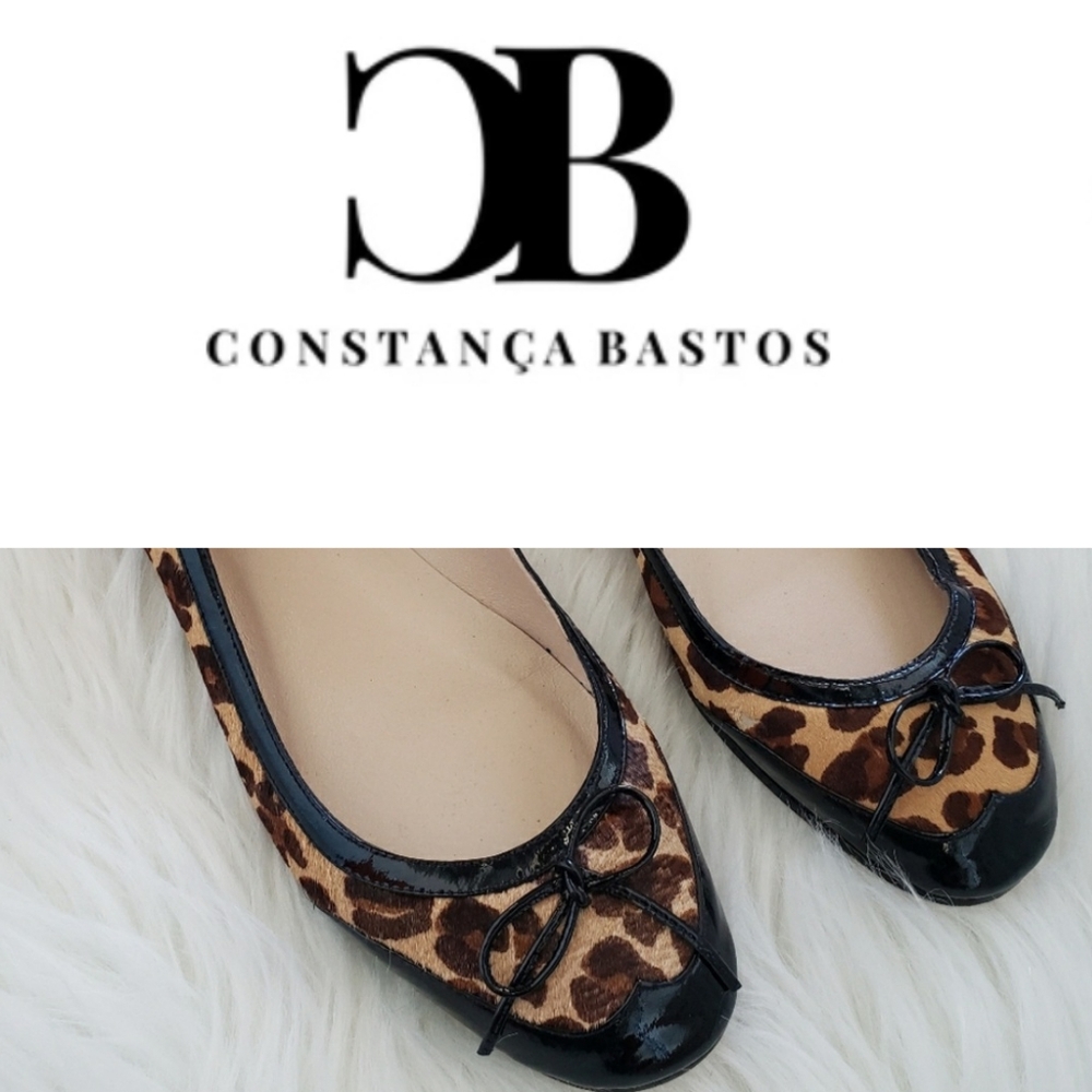 Constanca Basto Leopard Calf Hair Flats Size EU 39